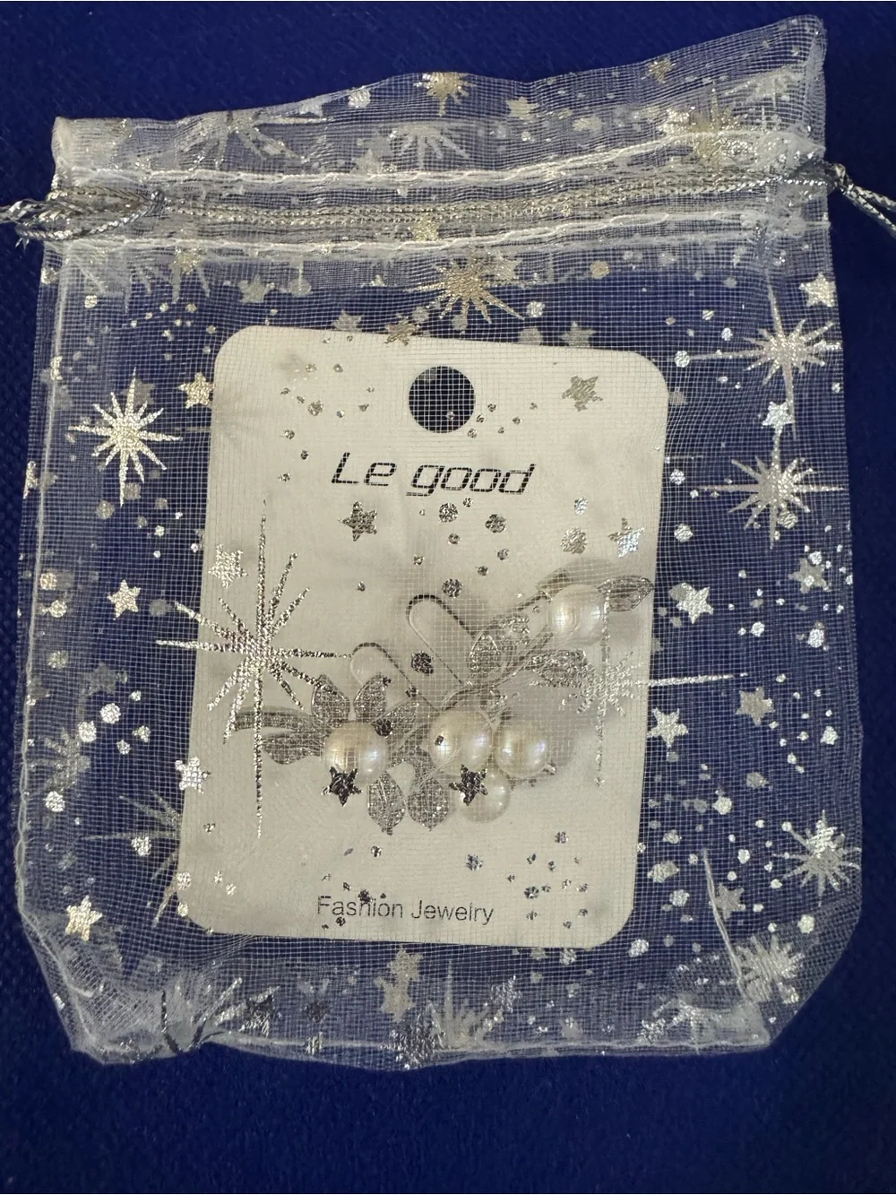 Elegant Silvery and sparkly Pearl Floral branching Brooch with White Pearls NWT